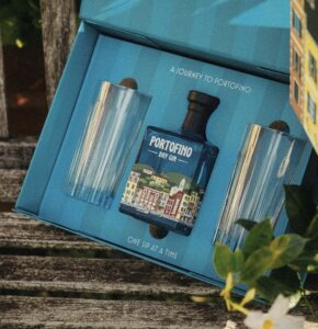 Portofino Dry Gin uus 2 klaasiga kinkekomplekt